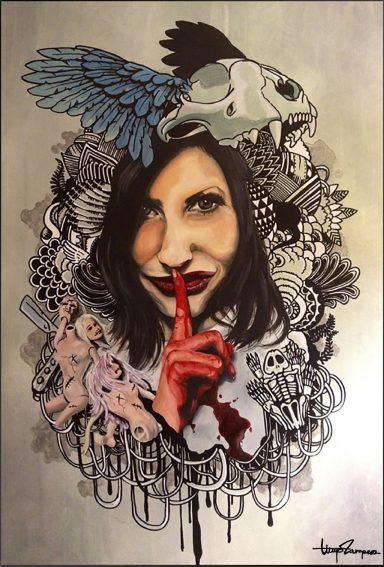 Técnica mixta sobre lienzo  - collage 